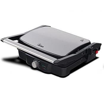 ARDES-PE AR1S30 GRILL ARDES 2000W 300 x 240 mm TAMAÑO GRANDE CON PALAS ESTILO PARRILLA APERTURA 180ºJP20, 2000 W, Plástico, negro y plateado
