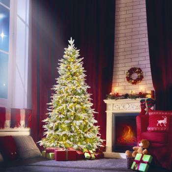Pre-Lit Hinged Artificial Christmas Tree with 280 LED Lights and 765 Branch Tips - 6 ft