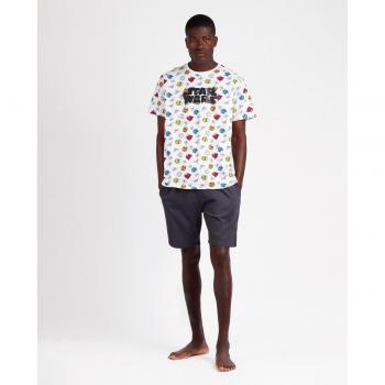 Pijama corto de hombre de punto multicolor