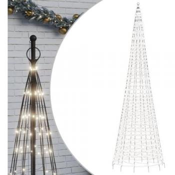 Árbol de Navidad en asta de bandera 1534 LED blanco frío 500 cm