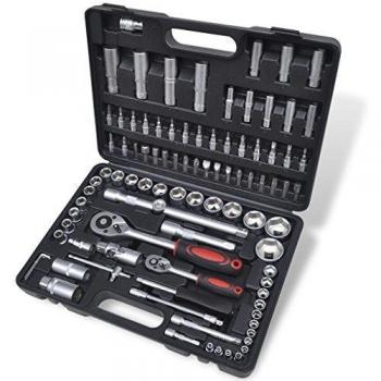 vidaXL Set llave de vasos y brocas 1/2&1/4 con acople rápido 94 piezas