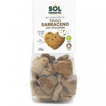 Solnatural - Galletas de Corazones de Trigo Sarraceno con Chocolate Sin Gluten Bio 250g