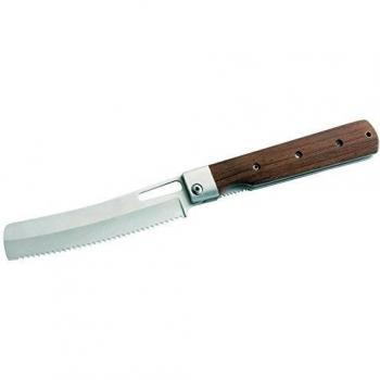 Cuchillo de Camping Herbertz - Cuchillo de Pan Plegable con Hoja de Acero Inoxidable 440 A y Mango de Madera Tagayasan