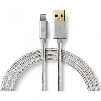 Cable de teléfono móvil Nedis CCTB39300AL30 Aluminio USB A Lightning 3 m