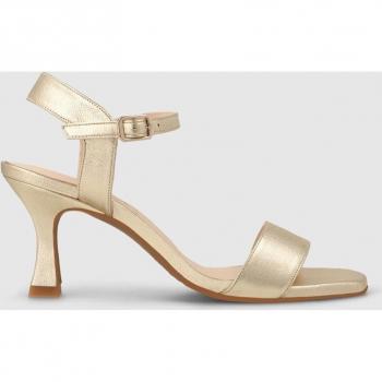 Lodi - Sandalias de tacón de mujer en piel metalizada color oro