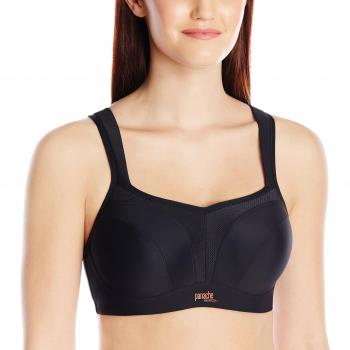 panache Women's Full Cup Plain Sports Bra, Black, Size: 36F