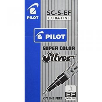 Pilot SC-S-EF - Marcador Permanente Extrafino en Plata, Paquete de 12 Unidades