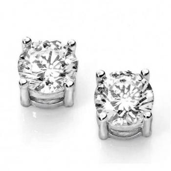 Pendientes de Luz AOZ 163 para Mujer en Oro de 18kt con Zirconia de 6mm - Joyas Ambrosia