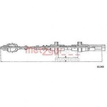 Cable de embrague METZGER 10.343 para Volkswagen Polo II Coupe y 3/5 puertas con ajuste manual