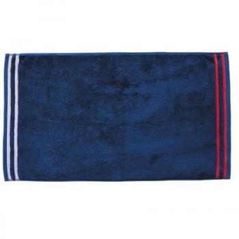 Alfombra de Baño 50x80 cm 100% Algodón 800GSM El Ganso | Color Crudo / Azul Marino | Suavidad y Alta Absorción | Certificación OEKO Tex Standard 100