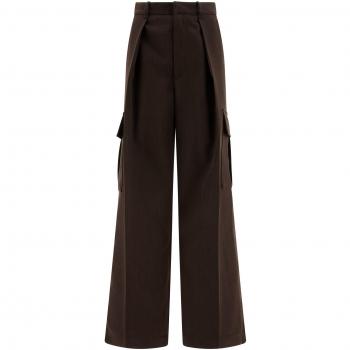 Burberry Women's Wool Cargo Trousers in Brown | Size 8 | 8092817