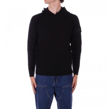 C.P. Company Men's Black Extra Fine Merino Wool Hooded Sweater