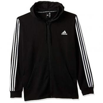 adidas Men's Must Haves 3-Stripes French Terry Hoodie, Black/White, S