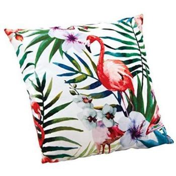 Cojín con motivo de flamencos rosas y funda desmontable