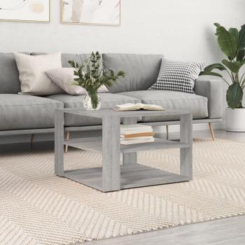 Mesa de centro Sonoma gris 59,5x59,5x40 cm madera multicapa y de ingeniería