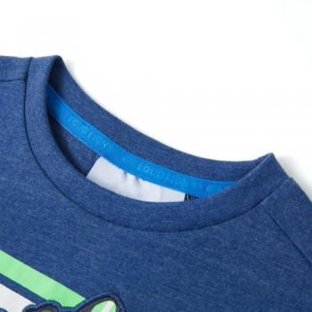 Camiseta Infantil de Manga Corta Azul Oscuro Mélange 104