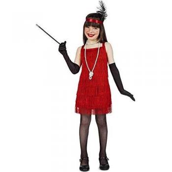 Kimokawaii Disfraz Charleston Color Rojo Talla 3-4 AÑOS TAMAÑO Infantil