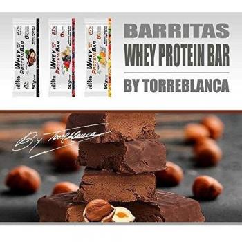 Barritas Proteínas Energéticas Whey Protein BAR By Torreblanca - 20 Barritas de 50g - Sin Azúcar añadida - Ingredientes 100% Naturales - Suplementos Alimentación - Vitobest