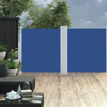 Toldo lateral retráctil azul 117x600 cm