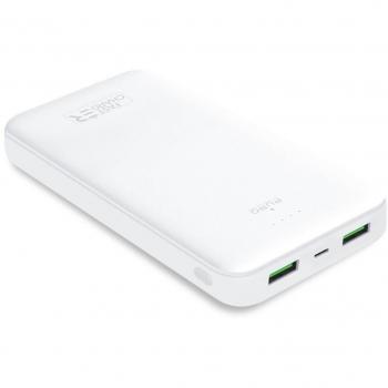Power Bank Puro 20000 mAh Blanco con Carga Rápida 10W, 2xUSB-A + 1xUSB-C