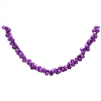 Corona de Bolas de Navidad Poliestireno Morado 175 cm