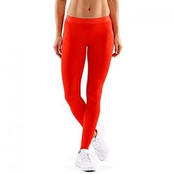 SKINS DNAmic Womens Long Tights Mallas largas, Mujer, Coral Red, FXS