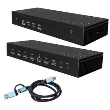 Docking Station Universal i-tec 5x 4K/60Hz con Power Delivery 100W, 2x DP, 3x HDMI, 1x LAN, 2x USB-C Gen.2 y 3x