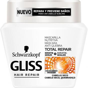 Mascarilla Nutritiva Total Repair Gliss 400 ml - Regeneración 4 en 1 para cabello seco