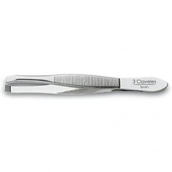 3 CLAVELES 2230 Pinza Depilar Cangrejo, Níquel De 8 Cm, Rojo
