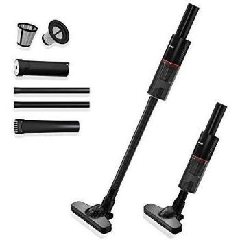Geker Aspiradora de Mano sin Cable Aspiradora Vertical de 15Kpa 2 en 1 Aspirador con 2200mAH Batería Recargable Lavable Filtro HEPA Vertical y Portátil Ajustable