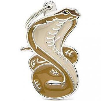 My Family Placa de Identificación personalizado para perro Made in Italy, Cobra, Placa de identificación de Perro Grabada Gratis Aluminio, Metal Esmaltado a Mano, Colección Wild