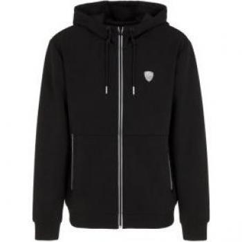 EA7 Men's Train Premium Hooded Sweatshirt XXL Black, Casual Sportswear, Cotton, Multi-Sport