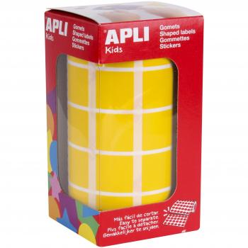 APLI Kids 4875 - Rollo de gomets cuadrados 20 mm, color amarillo