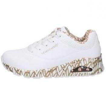 Zapatillas Skechers Uno Loving Love Mujer - Blanco/Rosa Oro - Talla 41, con Suela de Aire y Diseño Deportivo