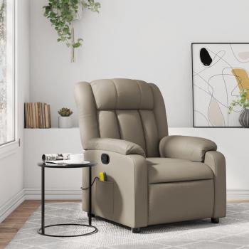 Silla reclinable de masaje en cuero sintético color capuchino con funciones de masajes y reclinación ajustable