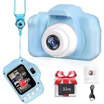 LANXUN Cámara Digital para Niños, 2.0 HD Video Cámara Infantil Juguete, 1080P Cámara de Fotos Regalos Ideales para Niños Niñas de 3-7 Años con Tarjeta TF 32 GB