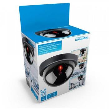 Cámara de seguridad ficticia Grundig LED parpadeante negro Ø11,7x7 cm