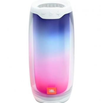 Altavoz portátil Bluetooth JBL Pulse 4 Blanco, 20W, Luces LED personalizables, Autonomía de 12h, Resistente al agua IPX7