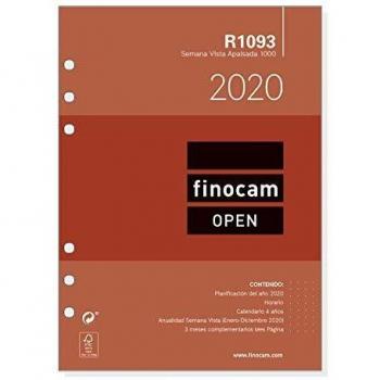 Finocam - Recambio Anual 2020 semana vista apaisada Open R1093 español, 1000-155x215 mm