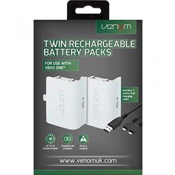 Venom - Twin Rechargable Battery Packs Con Cubiertas - Blanco