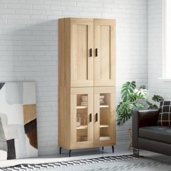 Aparador alto de madera contrachapada color roble Sonoma 69,5x34x180 cm