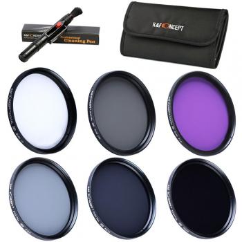 40.5mm Packs de Filtro Fotográfico - K&F Concept® Filtro polarizador Filtro Ultravioleta UV CPL FLD, ND2+ND4+ND8 Filtro de Densidad Nuetra para Canon Nikon DSLR Cámaras + Pluma de Limpieza + Estuche para 6 filtros