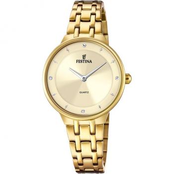 Festina Mademoiselle F20601/2 Reloj para Mujer de Acero Dorado con Esfera Beige