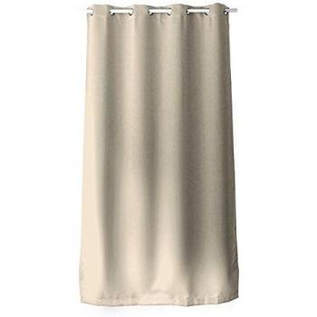 Cortina Opaca Unicolor - Marfil - 140 x 240 cm - Beige - Sintética - Con Ojetes
