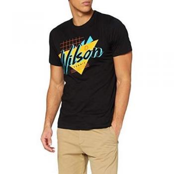 Wilson M Nostalgia Tech tee Camiseta, Hombre, Black, 2XL
