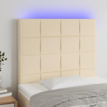 Cabecero LED Crema 80x5x118/128 cm Tapizado en Tela