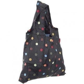 Reisenthel Bolsa de la Compra Reutilizable, Modelo Mini Maxi Collection 7, Diseño: Negro con Lunares, AT7009