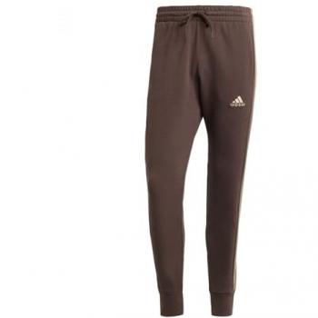 Adidas Essentials French Terry Tapered Cuff 3-Stripes Joggers for Men - Shadow Brown - Size L