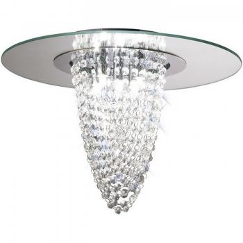 Lámpara de techo Oberon 5 luces cromo pulido, espejo y cristal