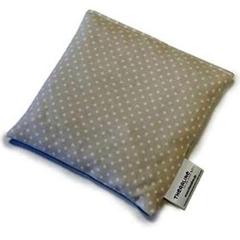 Cojín de huesos de cereza beige 19 x 19 cm con puntos